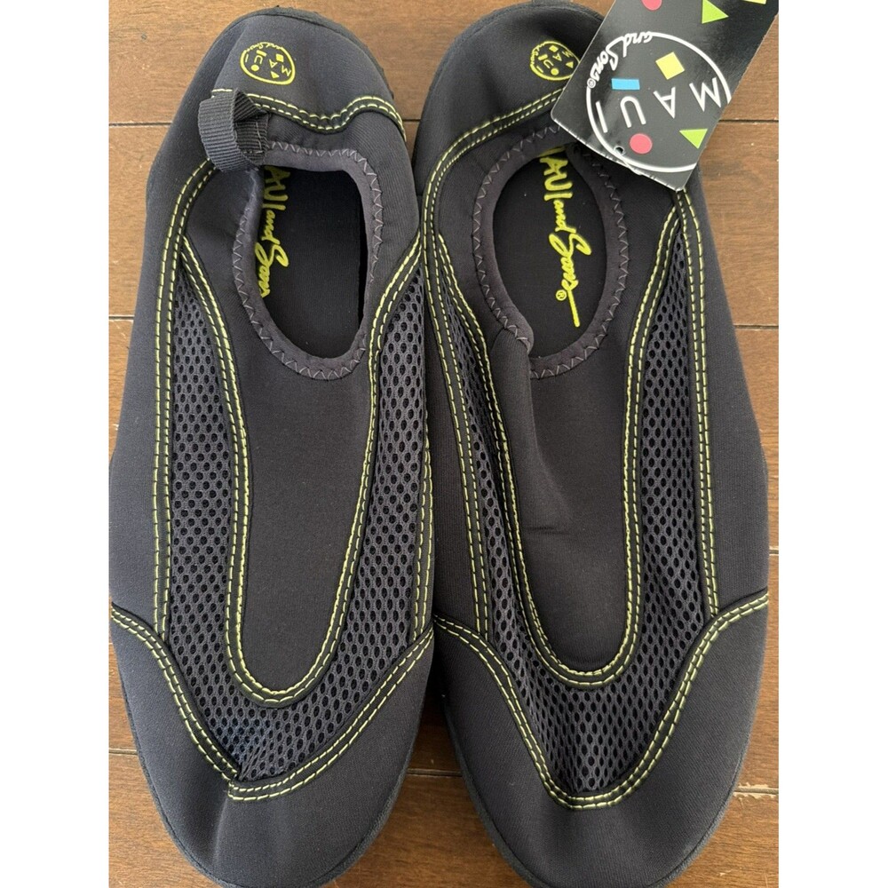 Maui and Sons Tide Mens Black Mesh Upper TPR Water Shoes Size 11
